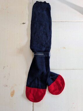 VTG US Airways Socks NIP Navy Red Airline Advertising Preppy Lightweight Bloke